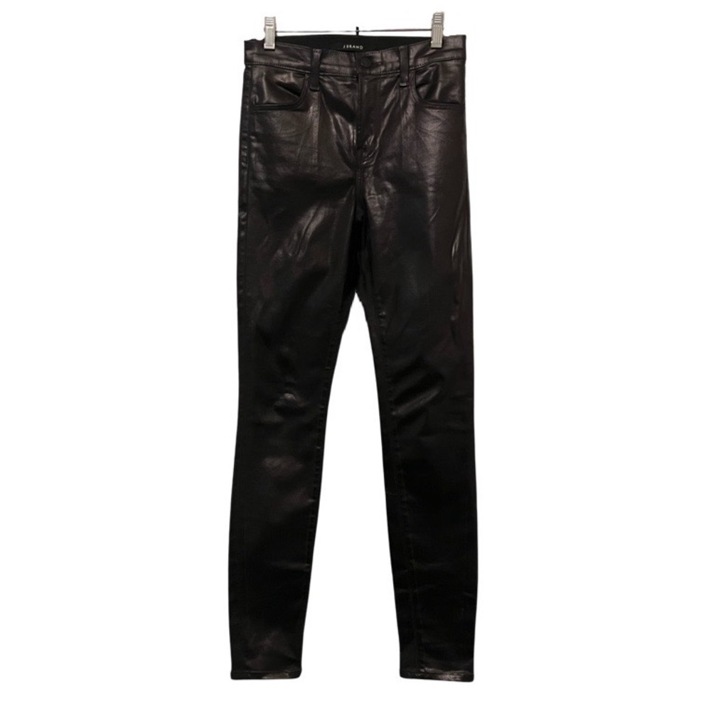 J Brand Coated Black Mid Rise Jeans